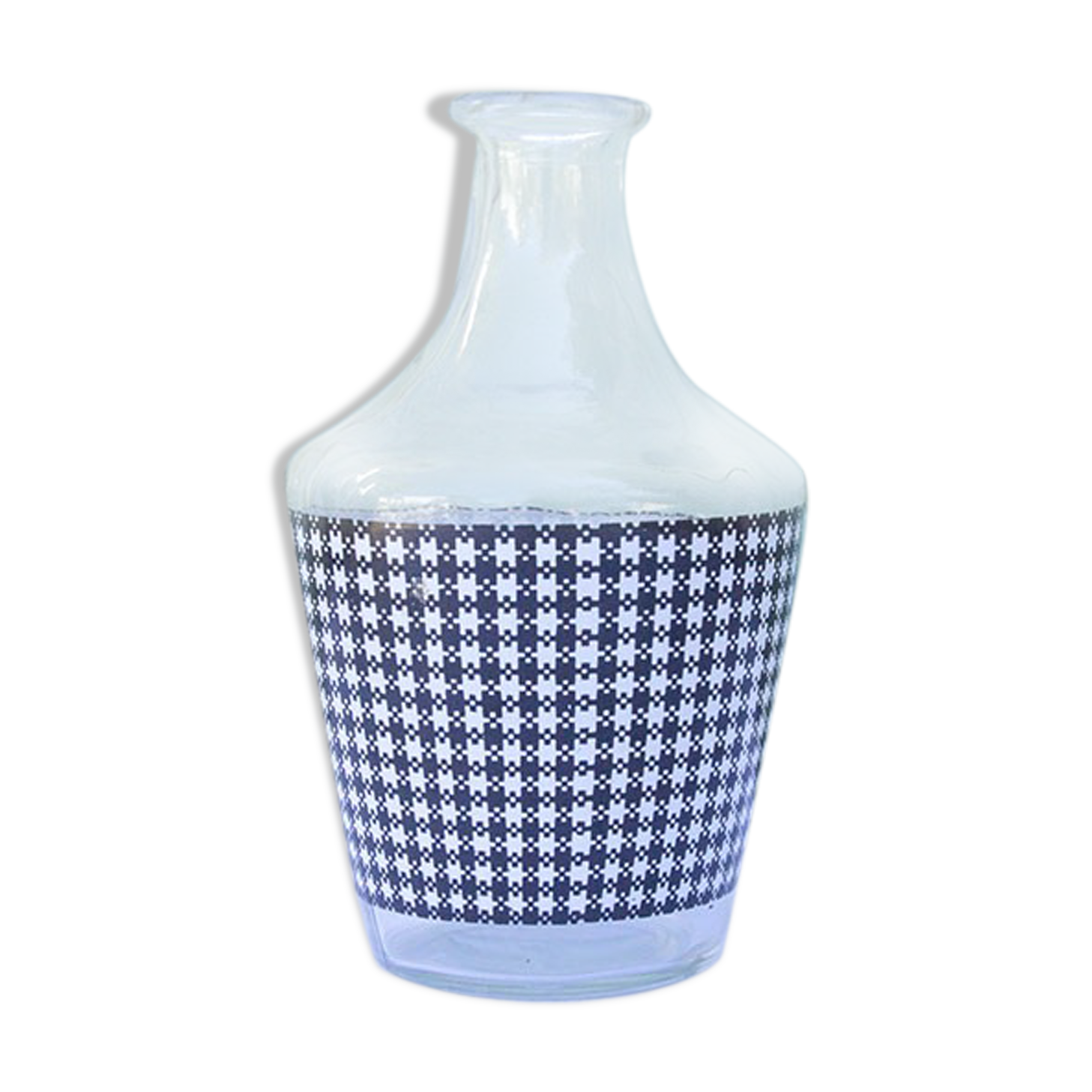 Tartan motif glass carafe
