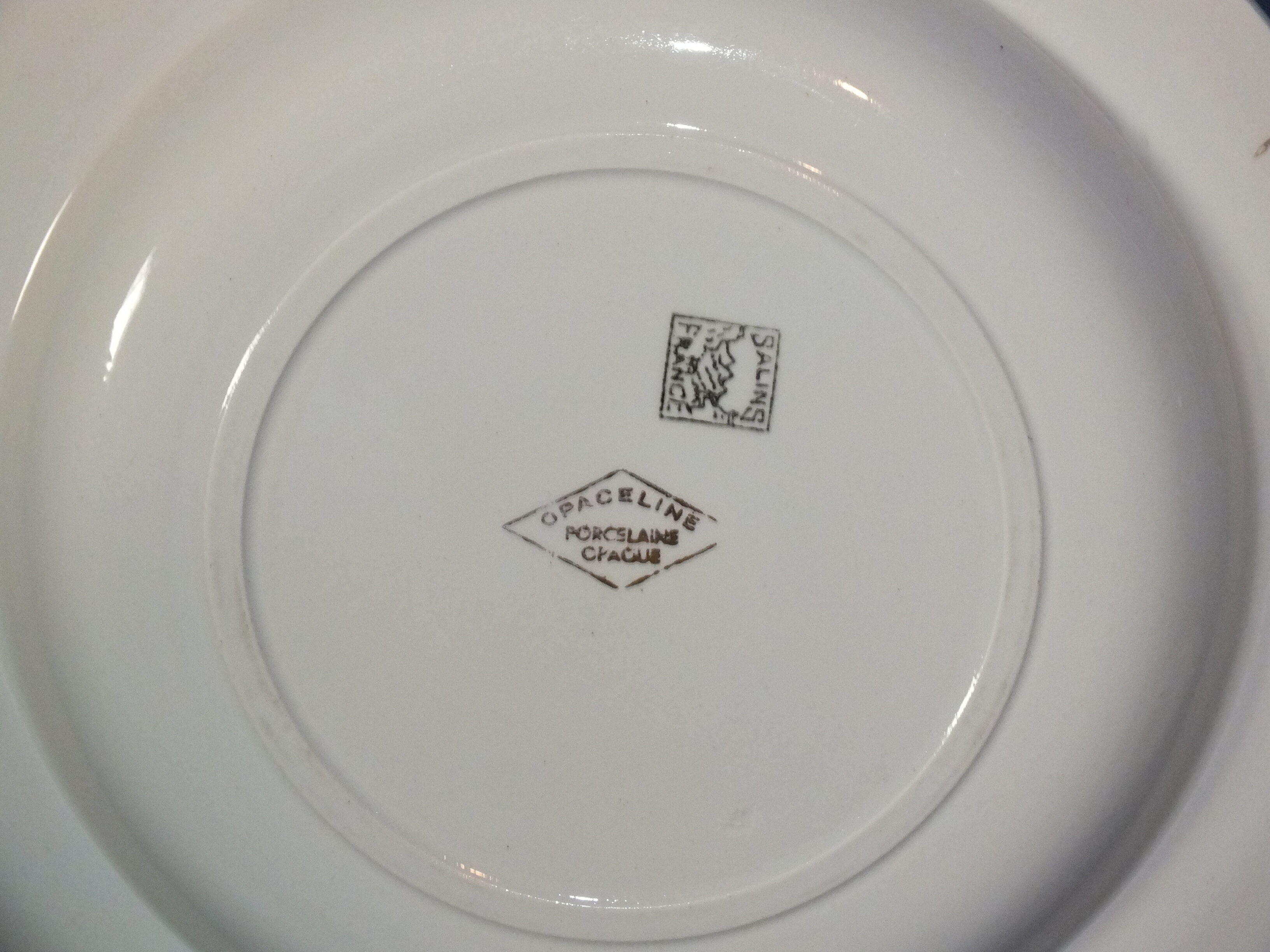 Set of 3 salins opaque porcelain vintage dishes