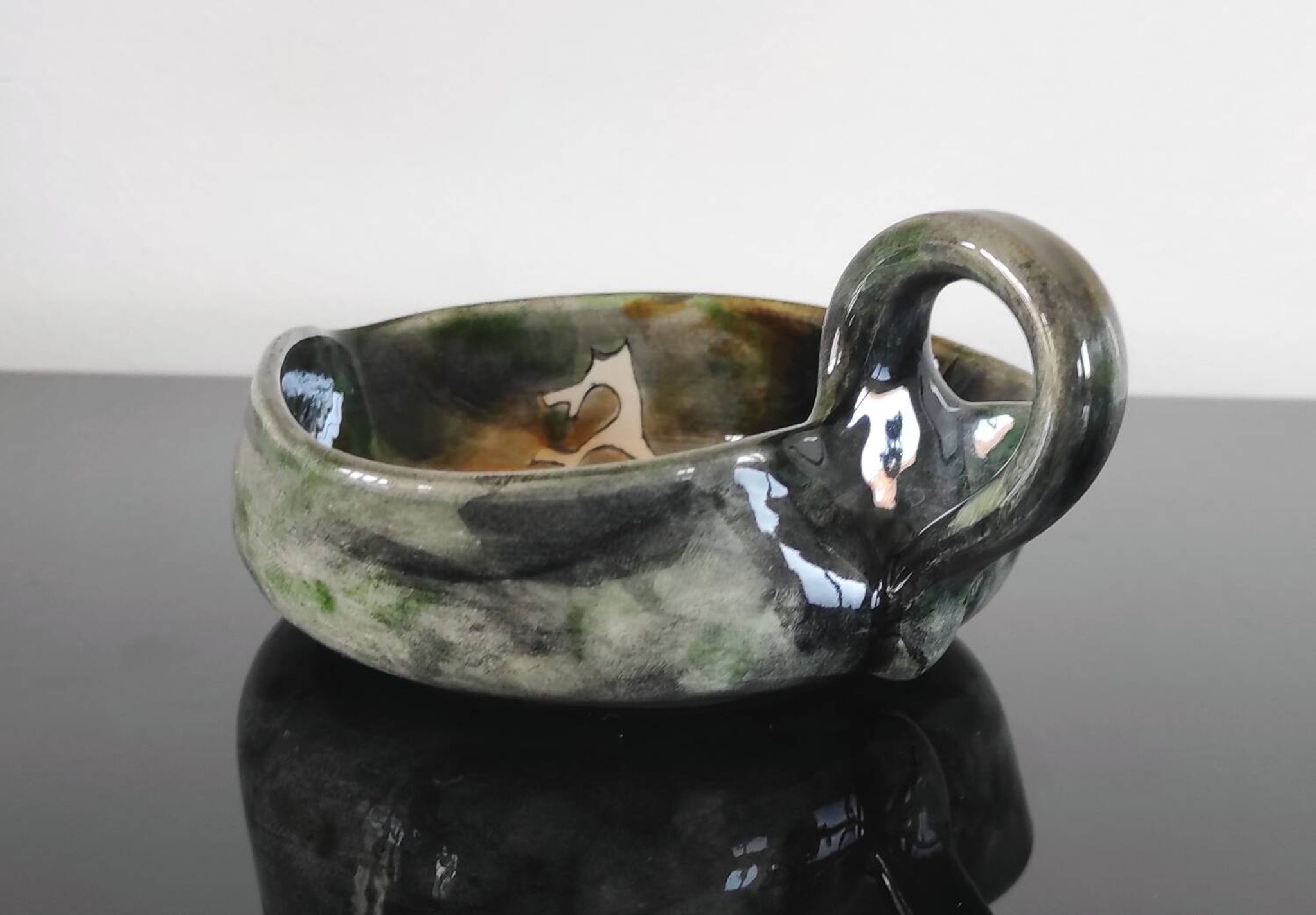 Vintage handmade dish/trinket bowl - signed Marie Louise Impe
