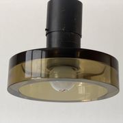 Flush mount in glass and yellow-brown metal by Seguso, 1950s, Italy.