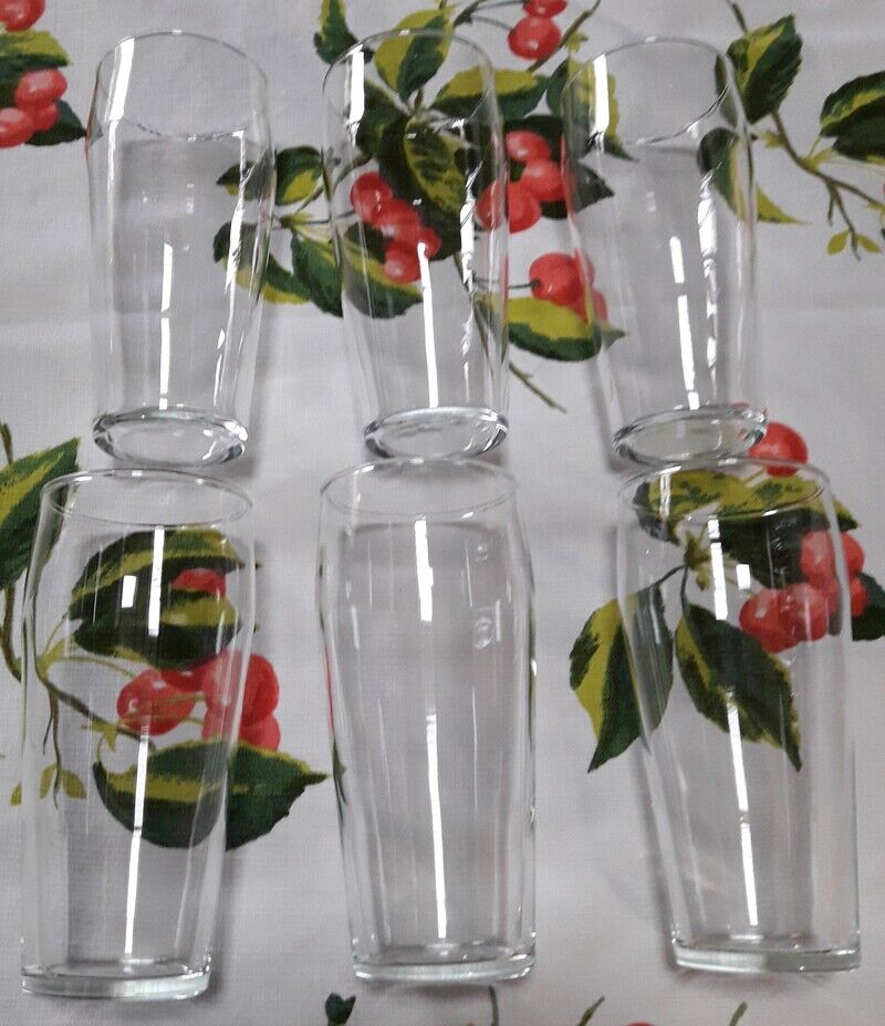 Set of 6 thin glasses of 13.8cm high