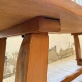 Aranjou farmhouse table in blond elm, 1950s