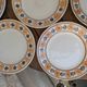 10 dessert plates Saint Amand Amandinoise frilled with orange and black flowers.