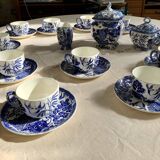 Service à thé/café ancien Villeroy et Bosh motifs Asie bleu