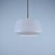 Vintage Mid-Century Baby Blue Glass and Brass Pendant Lamp