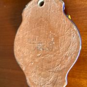 Vintage glazed terracotta holy water font