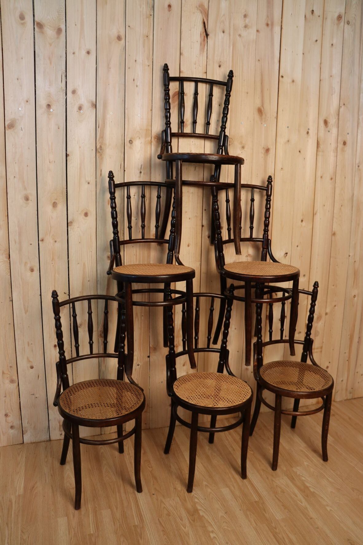 Set of 6 bistro chairs by Fischel