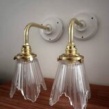 Pair of Art Deco glass wall sconces