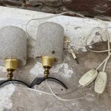 Pair of vintage bedside lamps 1960 design french light vintage perspex plexiglass