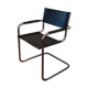 Black leather cantilever armchair