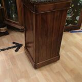 Rolling bedside 4 faces in walnut period Restoration