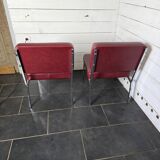 Pair of chrome footed armchairs from the 60s