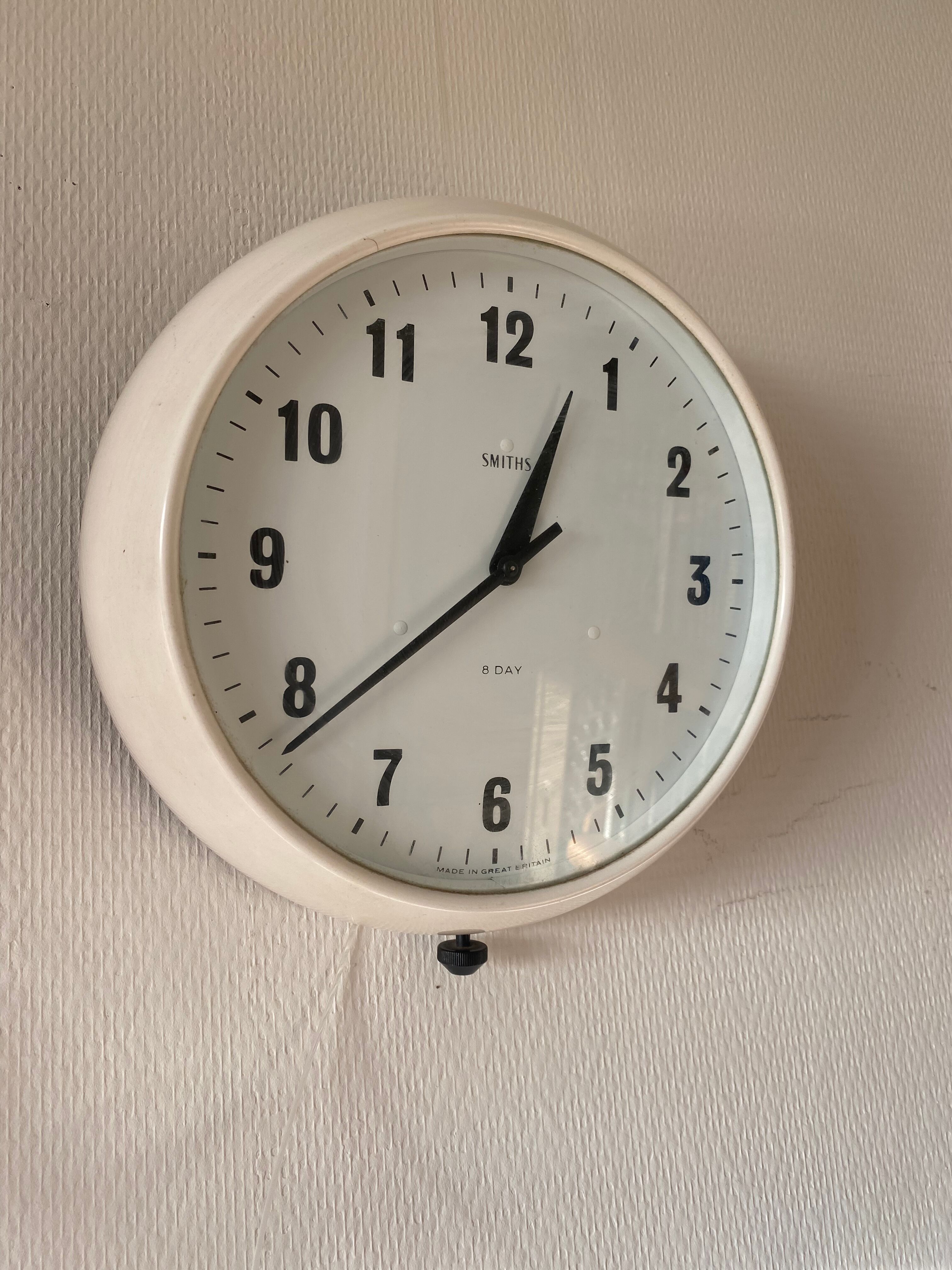 Vintage Bakelite Smiths 8 Day Wall Clock, 1940s
