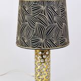 Rupert table lamp by Nikoll mid-century in brass tube and bubble glass, Austria, 1950s.