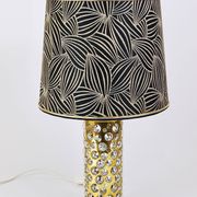 Rupert table lamp by Nikoll mid-century in brass tube and bubble glass, Austria, 1950s.