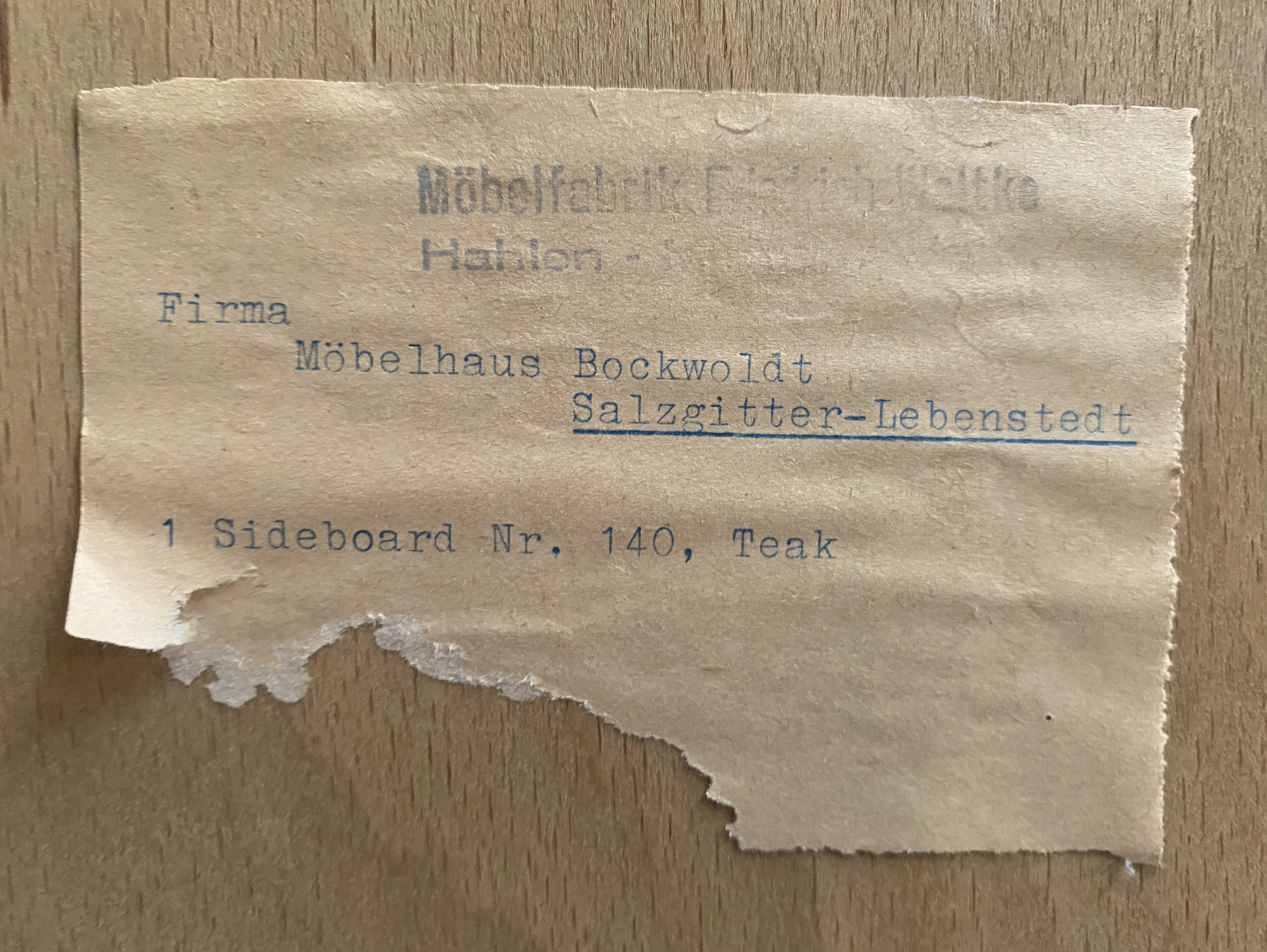 Teak sideboard by Friedrich Waltke, 1960s