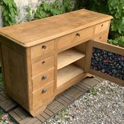 Buffet 9 tiroirs art déco chêne brut massif