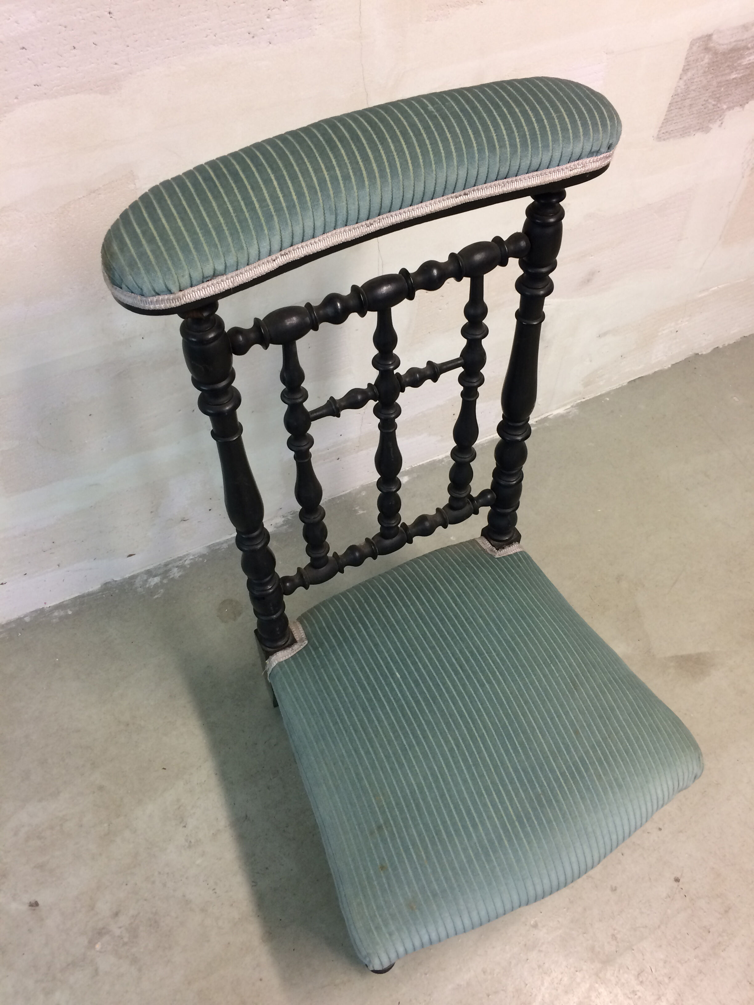 Church kneeler authentic blue velvet