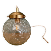 Baladeuse ou lampe à poser globe vintage art déco en verre