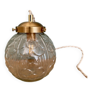 Baladeuse ou lampe à poser globe vintage art déco en verre