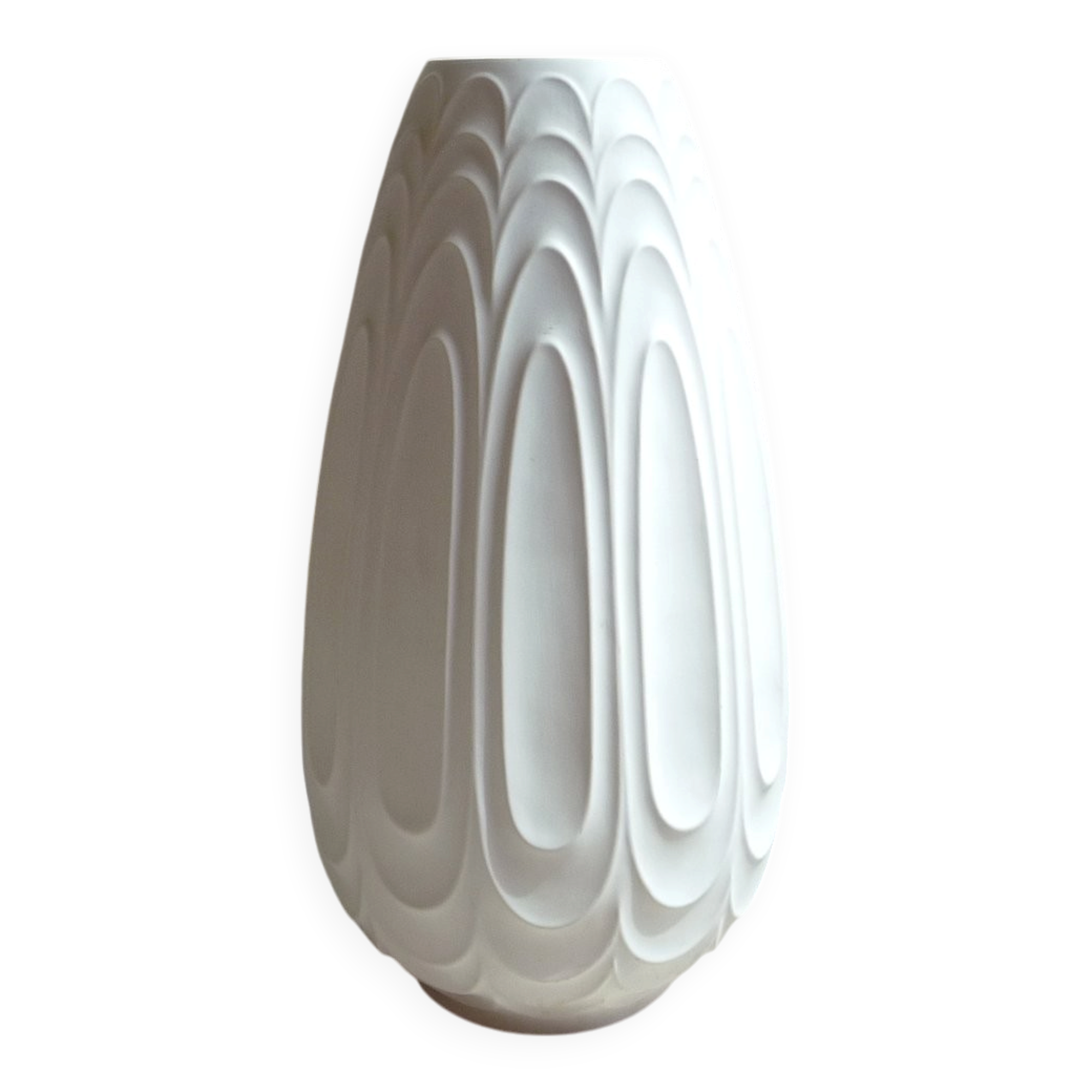 Large porcelain floor vase with relief by H&C Heinrich, West-Germany 1960s