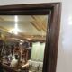Large beveled mirror, simple wooden frame