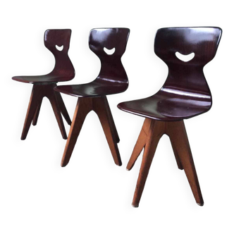 Vintage Smile chairs by Adam Stegner, old designer seats