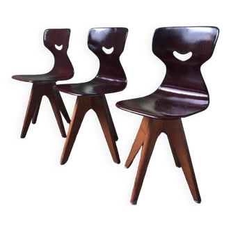 Chaises vintage Smile de Adam Stegner, sièges anciens design