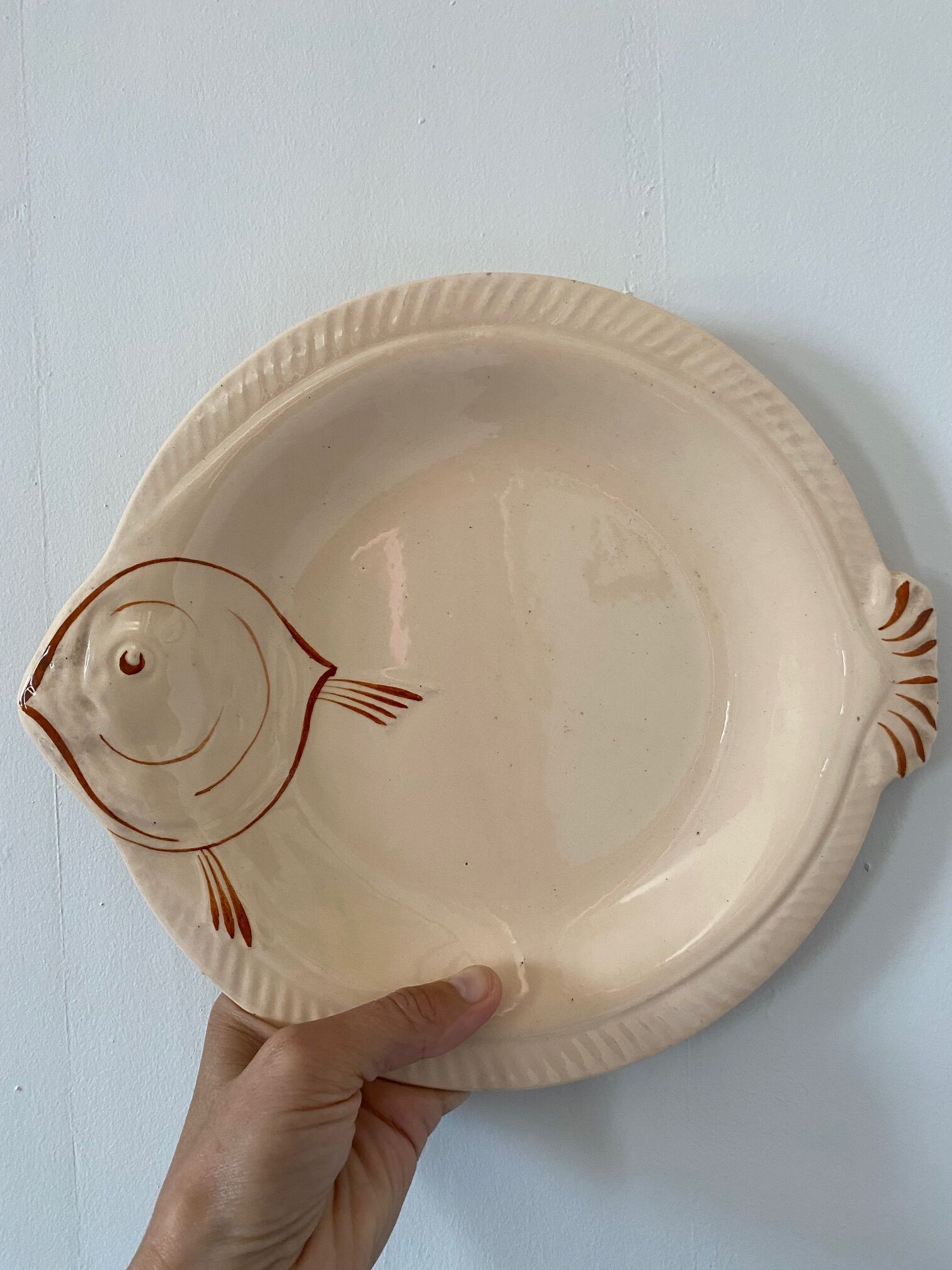 Longwy France earthenware fish service
