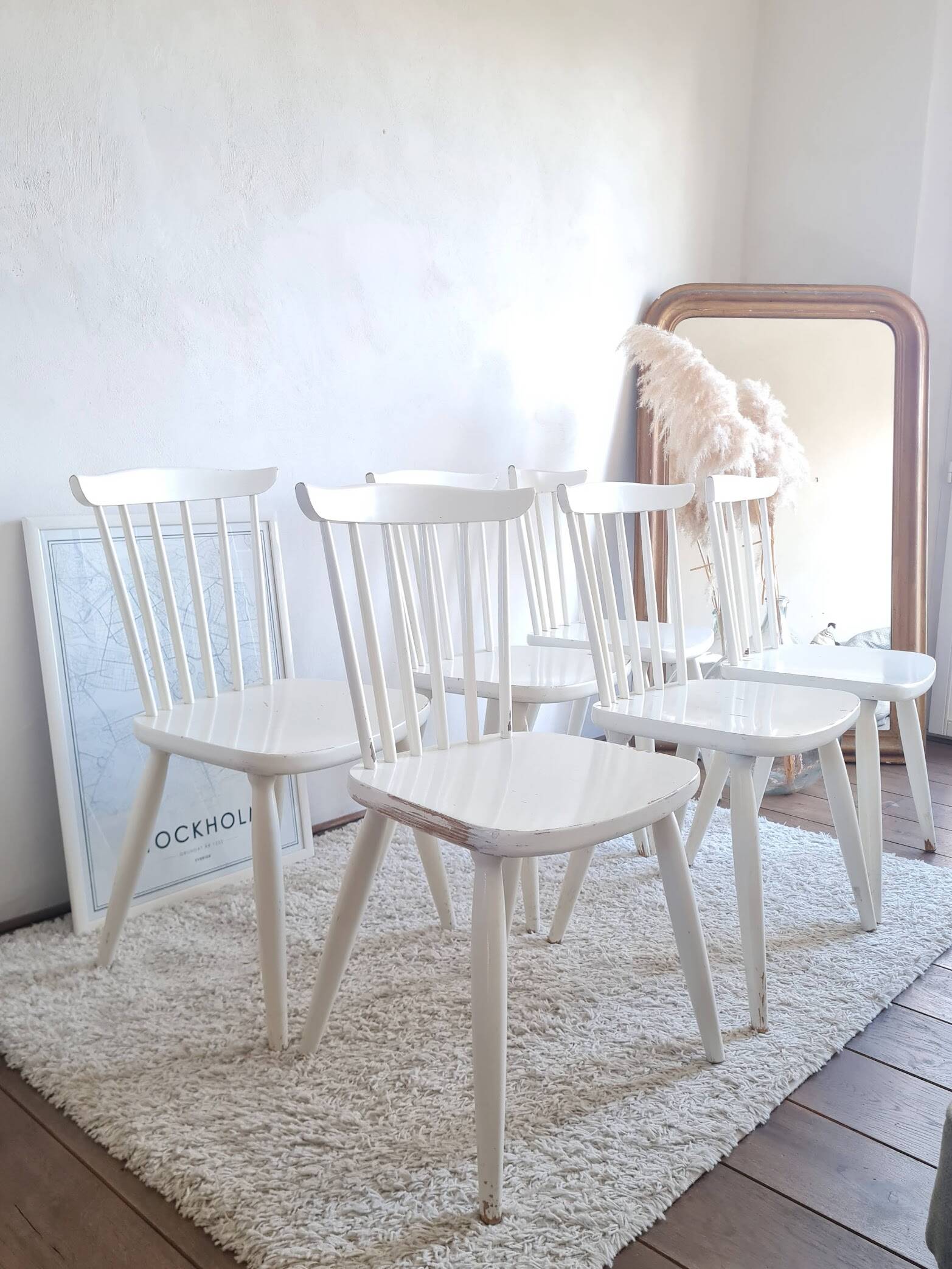 Set of six vintage Scandinavian chairs