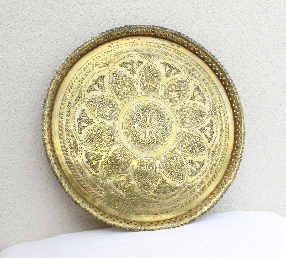 Oriental brass trays