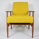Original armchair "FOX", designer Henry Lis, 1970s, fully restored, yellow