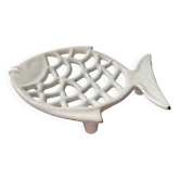 Porte savon vintage poisson en fonte émaillée