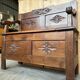 Antique carved wooden storage bench