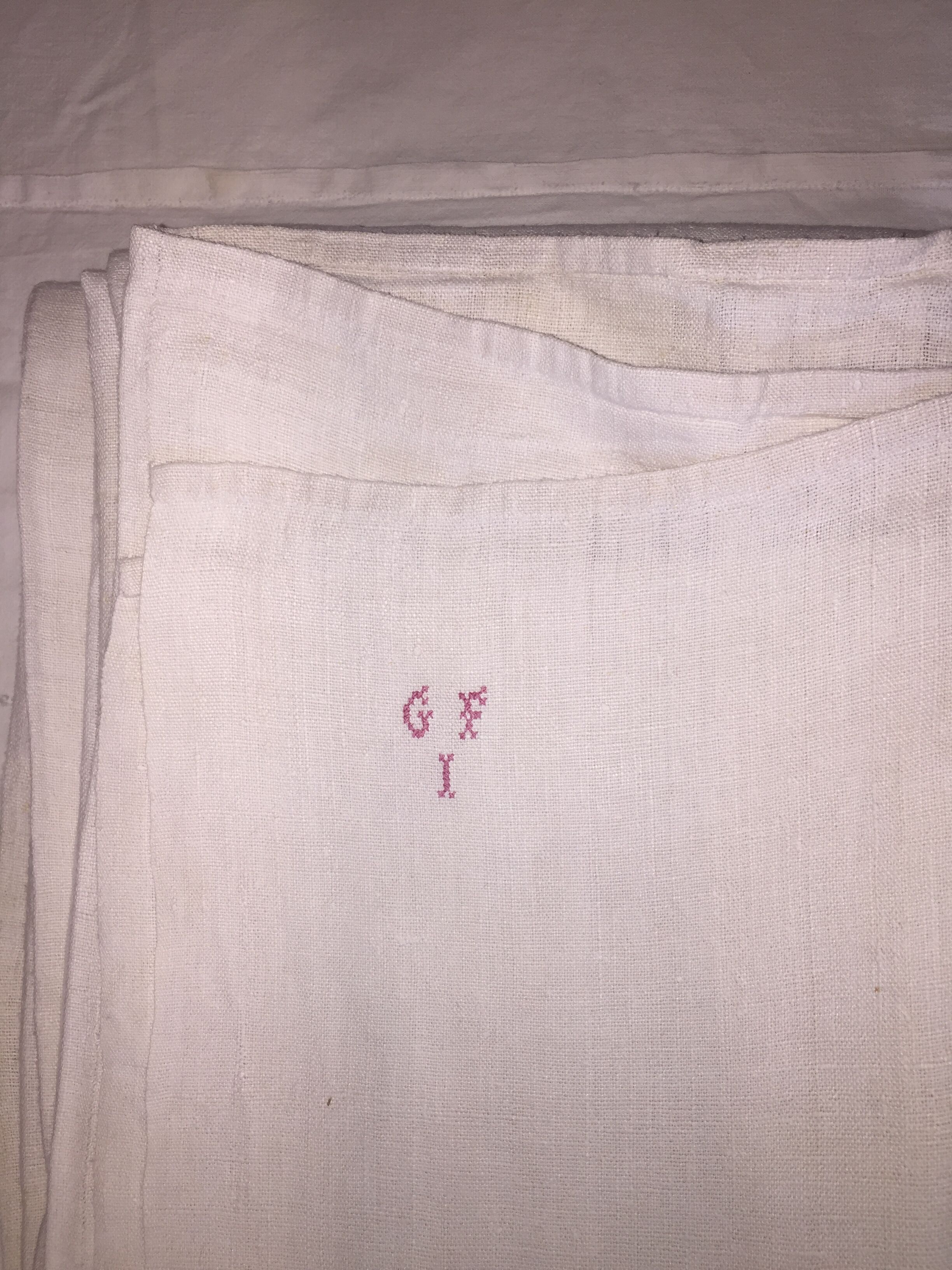 Old cotton linen tablecloth