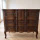 Louis XV arbalète style commode with 3 wooden drawers