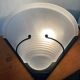 Post Modern wall light frosted glass and black metal