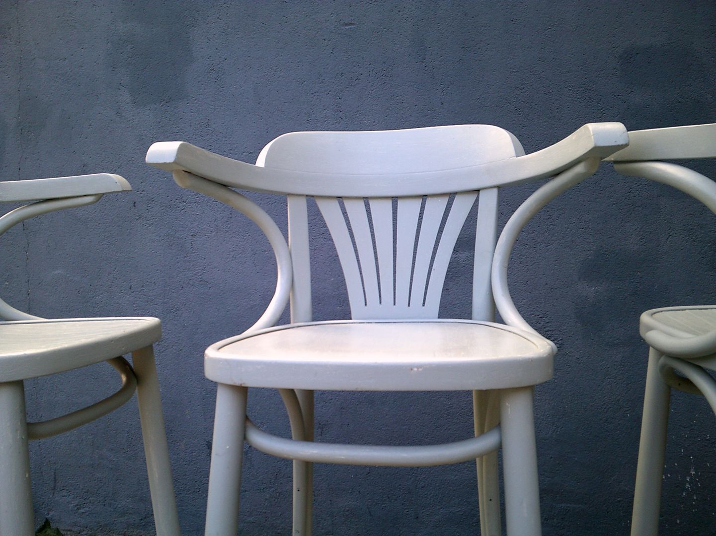 Set of 4 stools bistro in wood