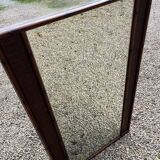 Large vintage wicker and wood mirror