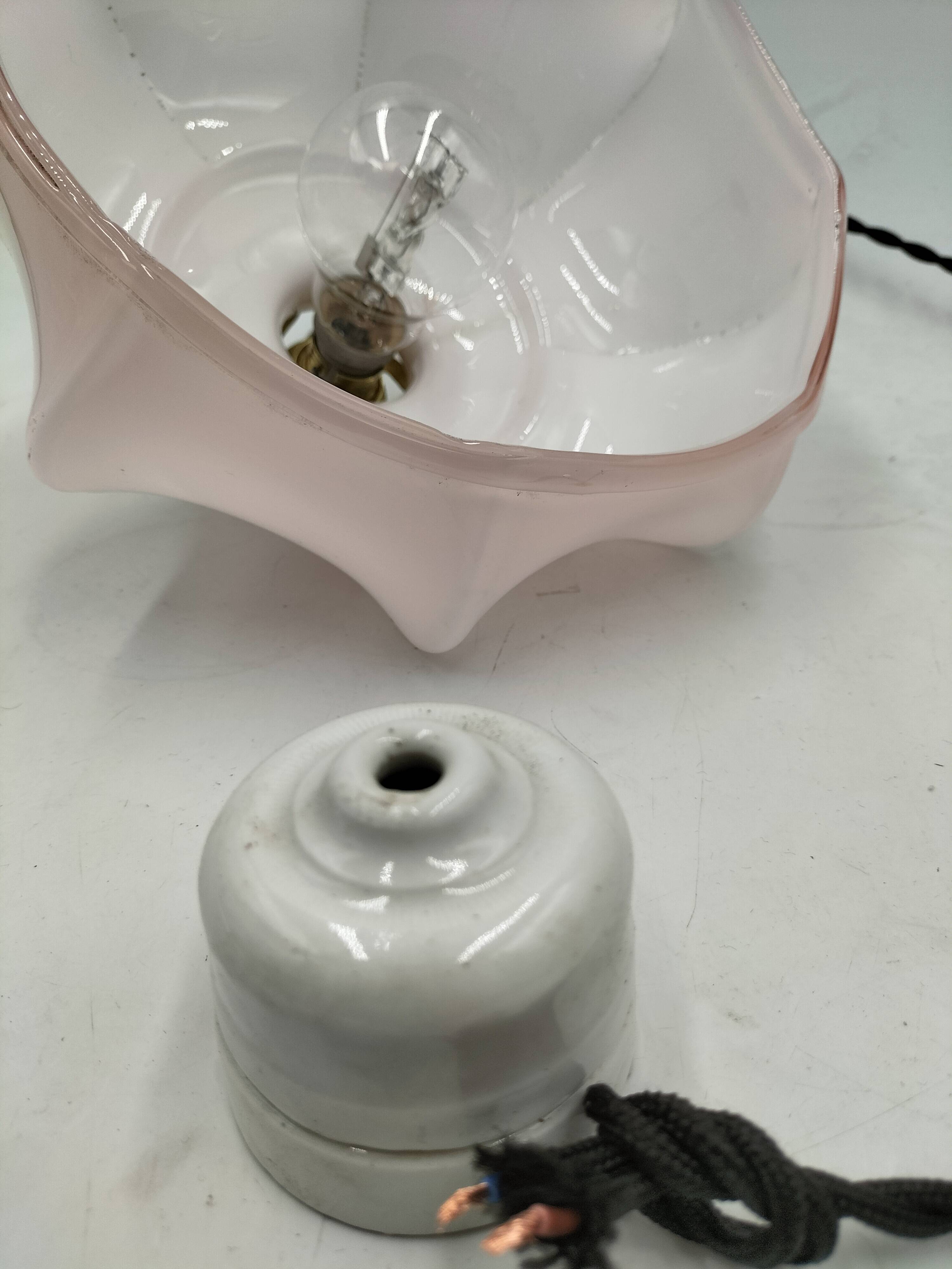 Pink opaline pendant light