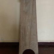 Sellette d'atelier ancienne néo-classique en bois lavé