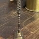 Chandelier, seven-branched menorah, in brass.