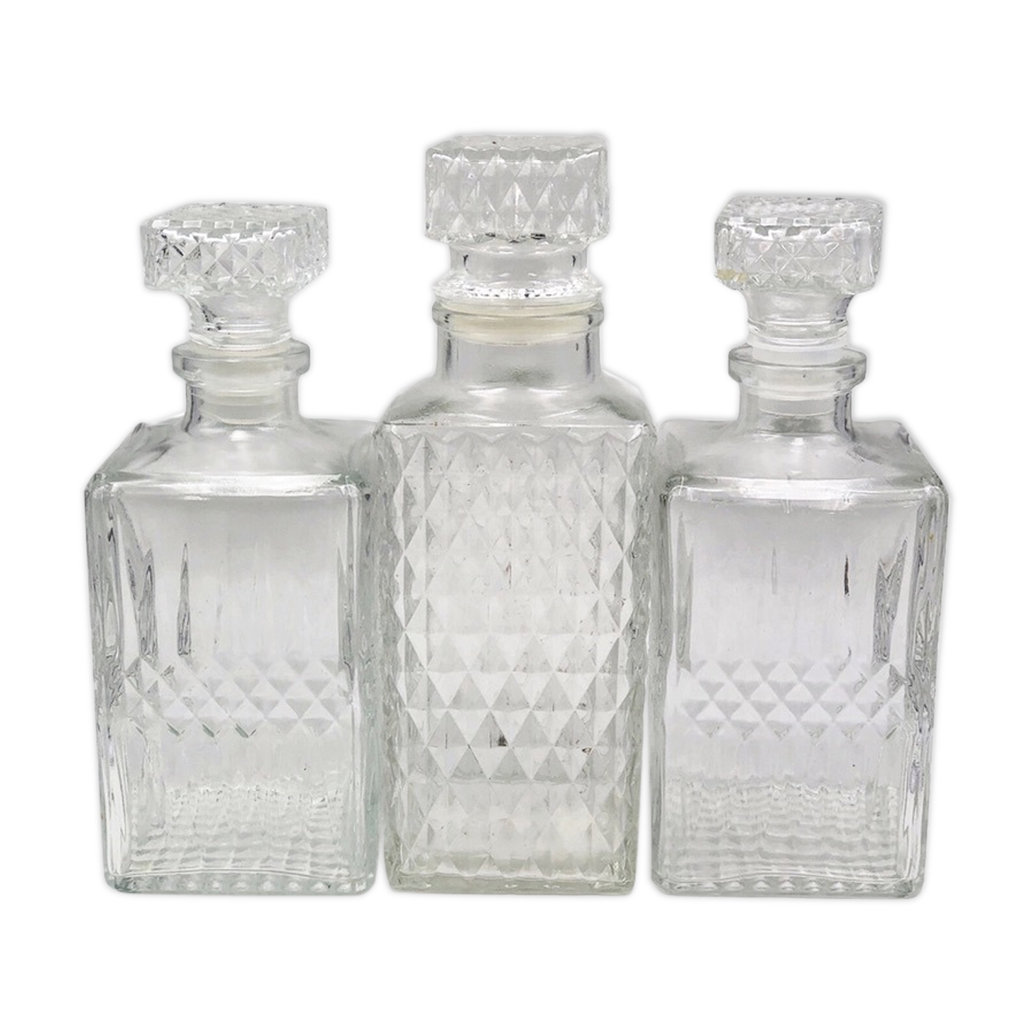 Vintage carafes chiseled glass