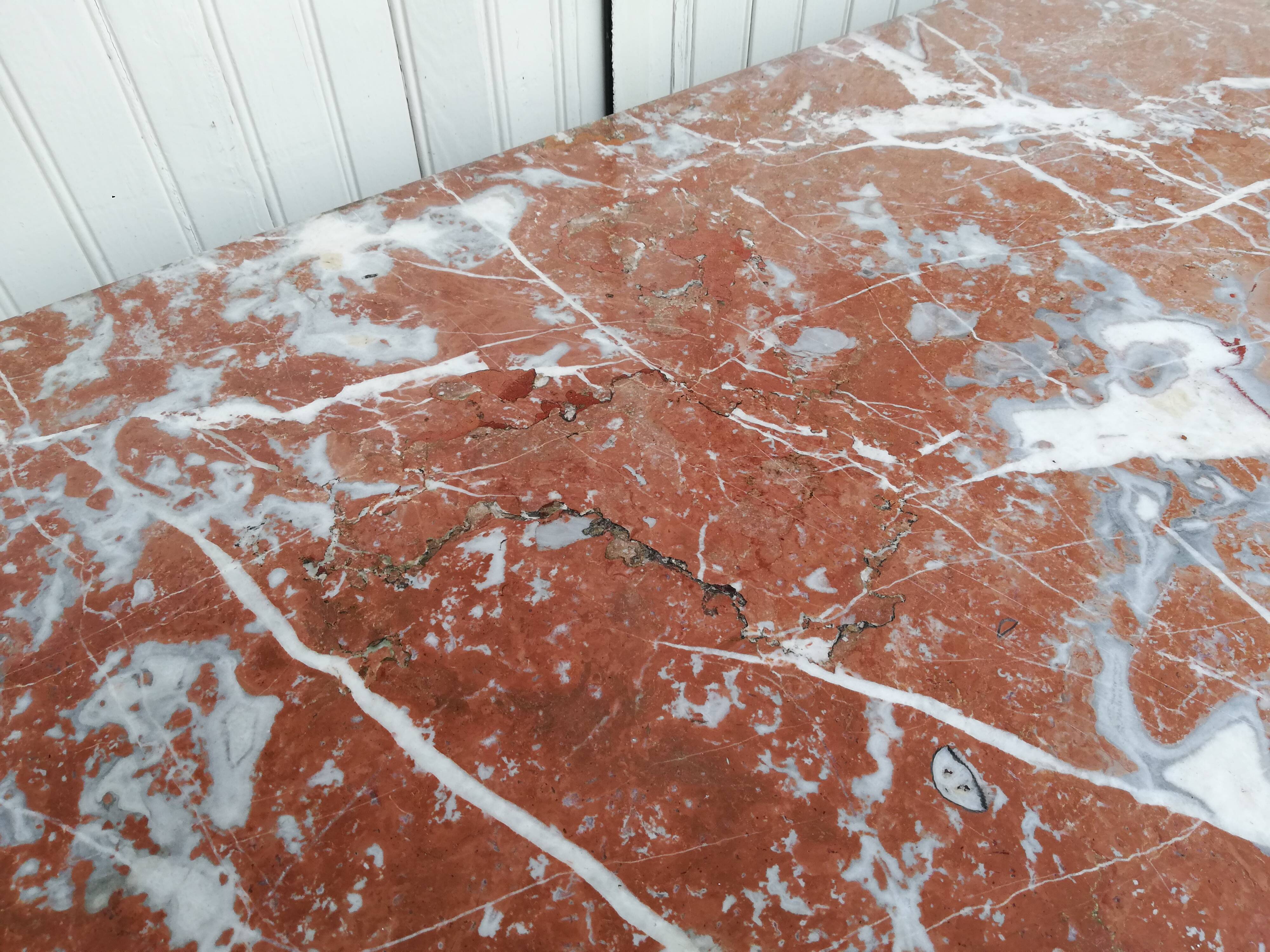 Louis XVI style curved chest of drawers, wooden structure and marble top