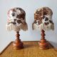 Pair of vintage turned wood lamps