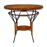 Table low table vintage rattan