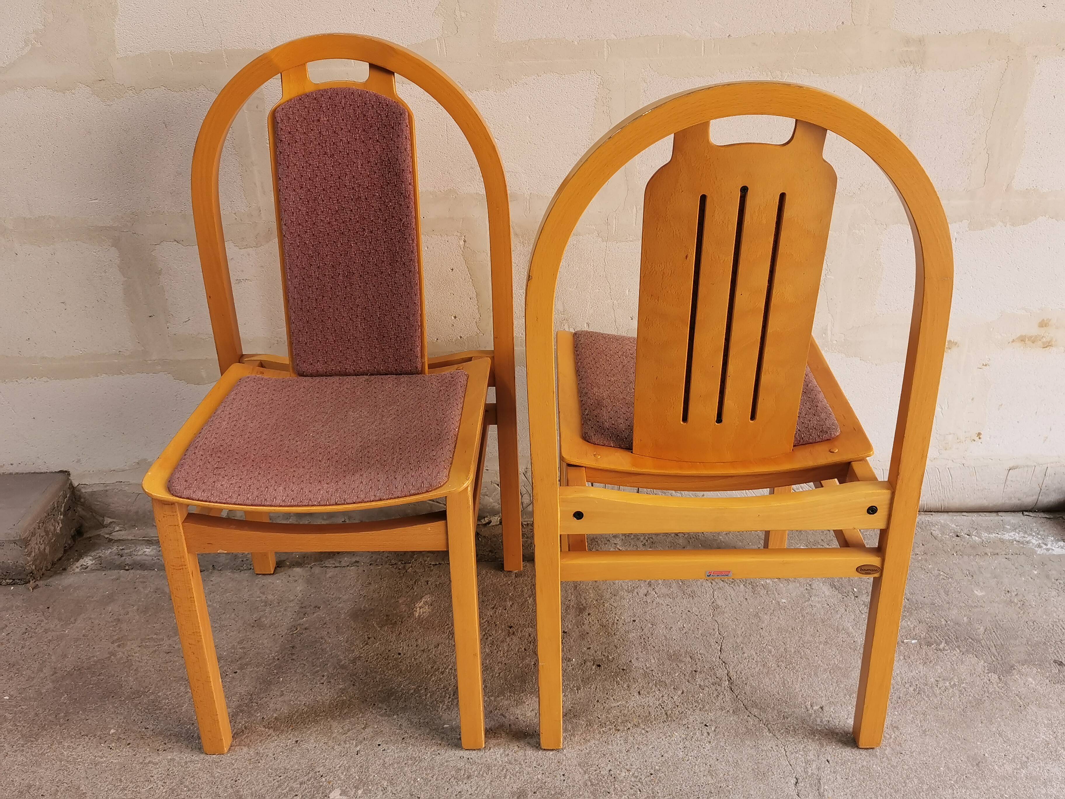 Pair of vintage Baumann Argos chairs Henri JULIEN