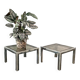 Paire de tables d’appoint Romeo Rega chrome & laiton
