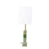 Paire de lampes en verre de Murano, irisé vert. 20e-21e siècle.
