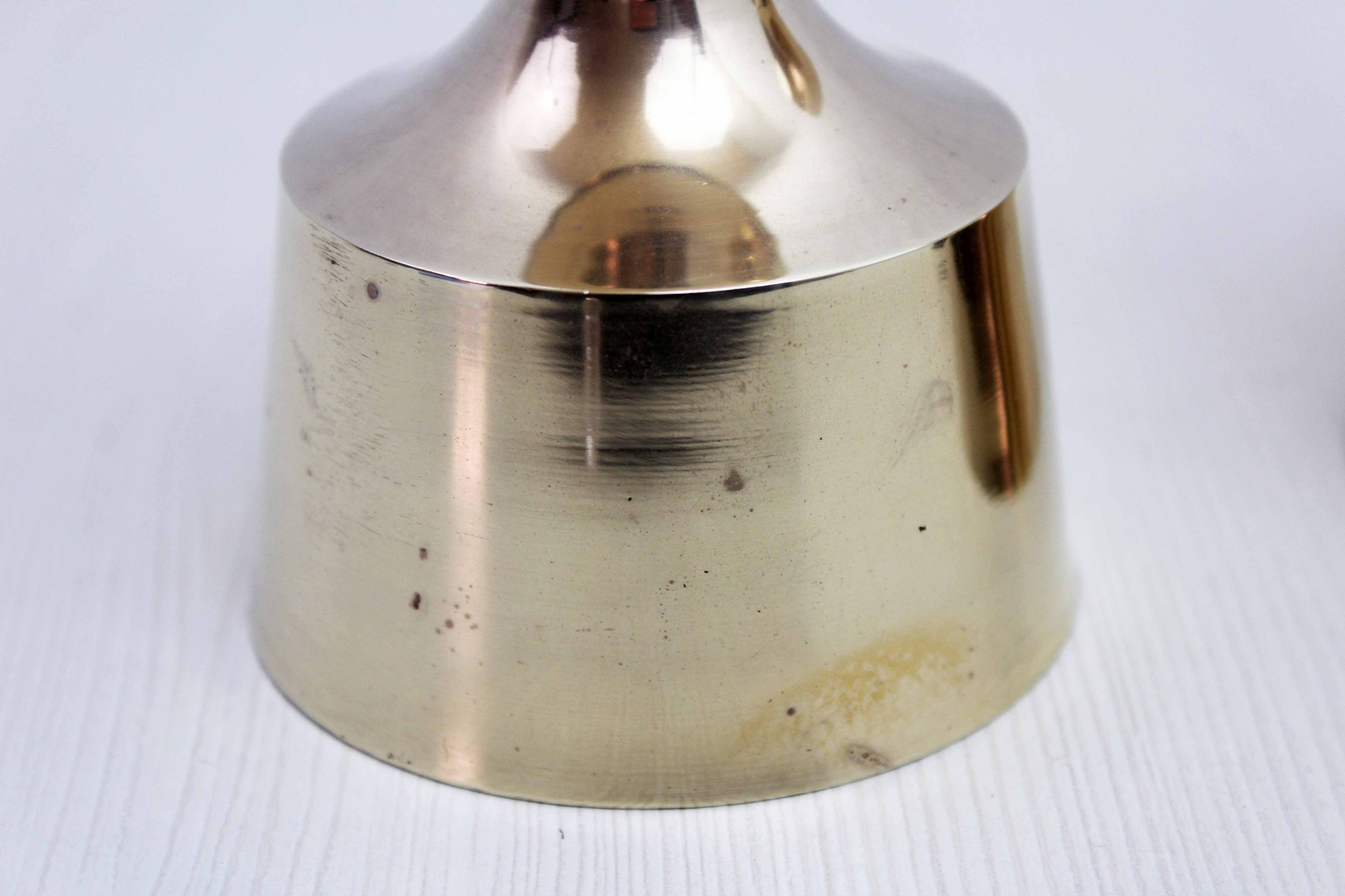 Set of 3 Scandinavian brass candle holders